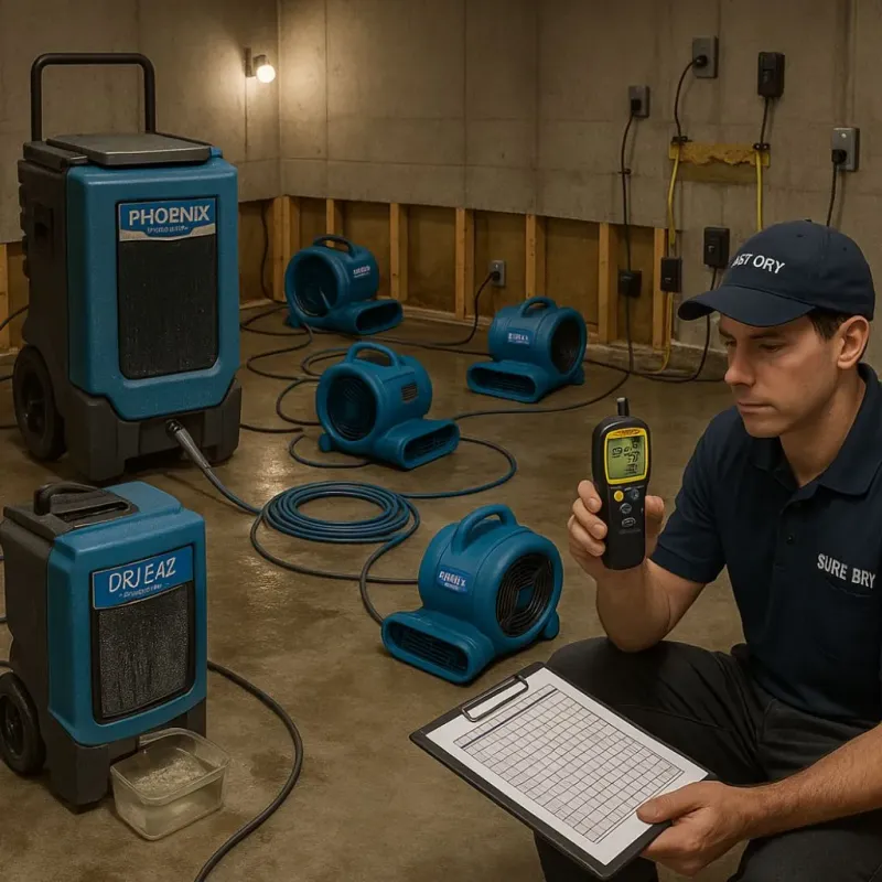 Structural Drying and Dehumidification process in Carlton, OR
